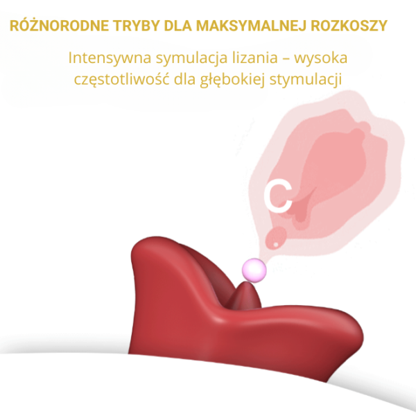 Wibrator Lizanie Ust czerwony – masażer łechtaczki z trybem kąsania